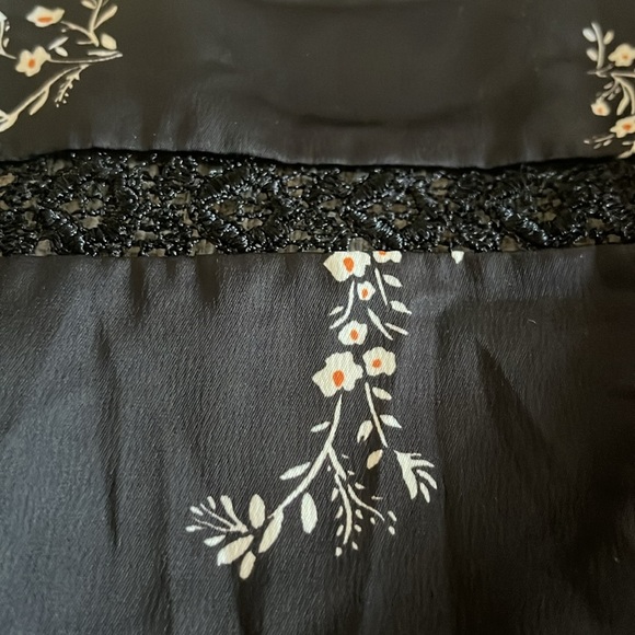 Silk Mini Slip Dress Lingerie Fit Flare Floral Lace Ladder Trim Y2K Cutout Goth - Picture 9 of 12